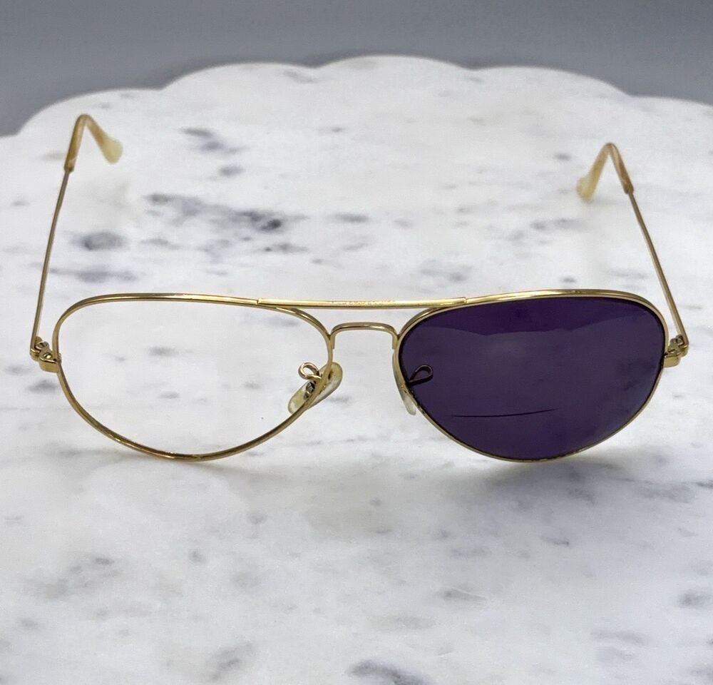 Ray-Ban Baush Lomb B&L Gold Aviator Full Rim Eyeglasses Frames Only * 62-14-140